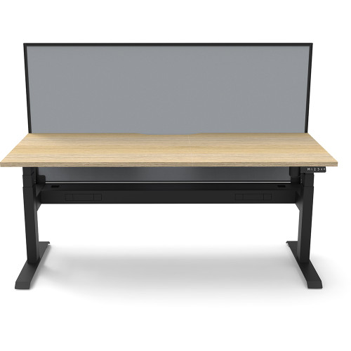 Rapidline Boost Light Single Sided Workstation + Screen + Cable Tray 1800mmW Oak/Black