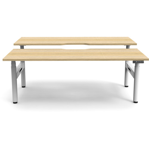Rapidline Halo+ Back to Back Workstation 2 Person 1500W x 1500D x 1270mmH Oak/White