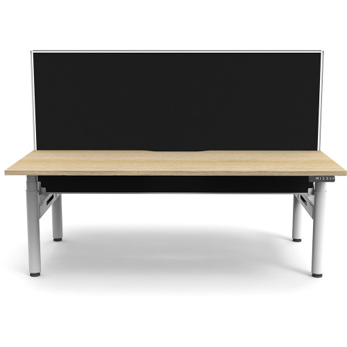 Rapidline Halo+ Back to Back Workstation + Screen 2 Person 1800mmW Oak/White