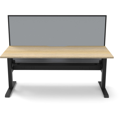 Rapidline Boost Static Single Sided Workstation + Screen + Cable Tray 1500mmW Oak/Black