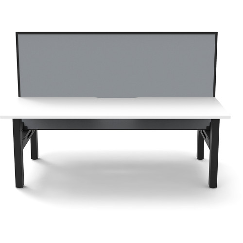 Rapidline Boost Static Back To Back Workstation + Screen 2 Person 1200mmW White/Black