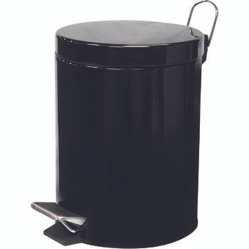 COMPASS 5L POWDER COATED BLACK PEDAL BIN