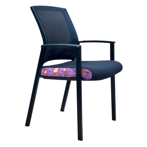 K2 Orange Dust Darwin Visitor Chair With Arms Mesh Back Black Swan Fabric Seat