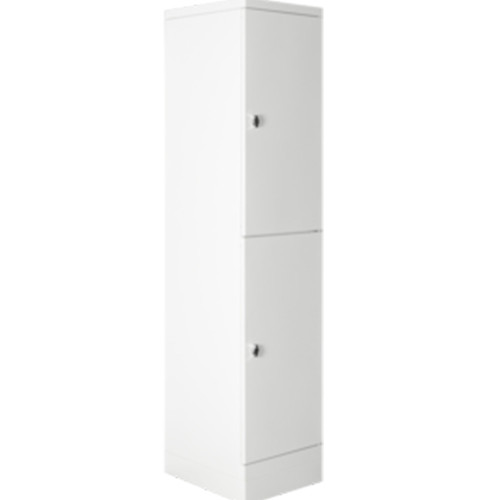 Steelco Flush Front Locker 2 Door 400W x 500D x 1890mmH White Satin