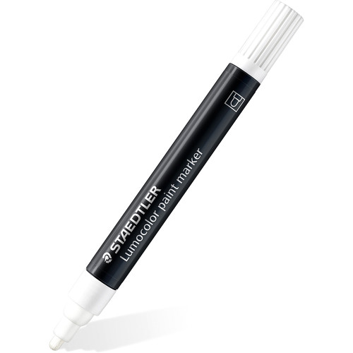 Staedtler 349 Lumocolor Paint Marker 2.4mm Bullet Tip - White, Each