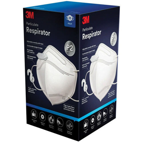 3M 9123EN25 Respirator Mask White 25 Pack P2 disposable respirator