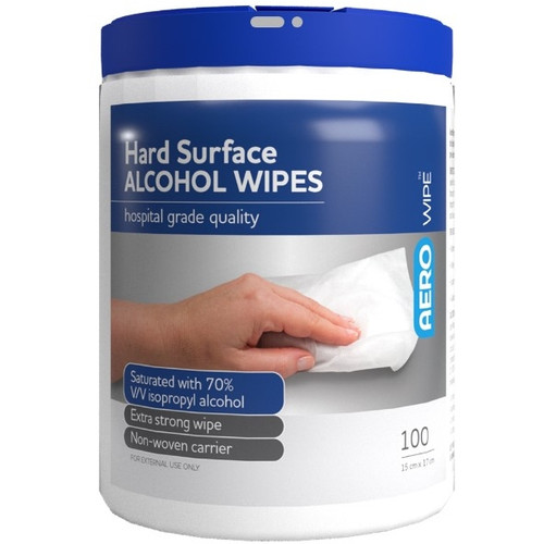 AEROWIPE 70% Isopropyl Alcohol Hard Surface Wipes (DG) Tub/100