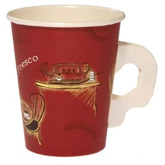 Alfresco Paper Coffee Cup Single Wall With Handle 8 oz PK1000