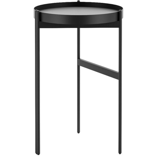 Nido Side Table - Black Melamine Table Top with Black P/C Cross Brace Underframe 400mm Dia x 635mm H