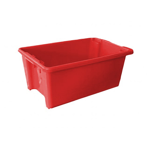 52L Plastic Crate Stack & Nest Container 645 x 413 x 276mm - Red