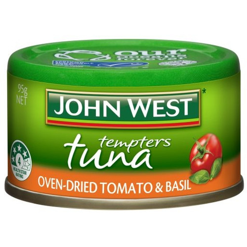JOHN WEST TOMATO & BASIL TUNA TEMPTERS 95GM