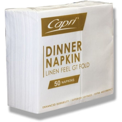 LINEN FEEL GT FOLD WHILE DINNER NAPKINS. PACK OF 50