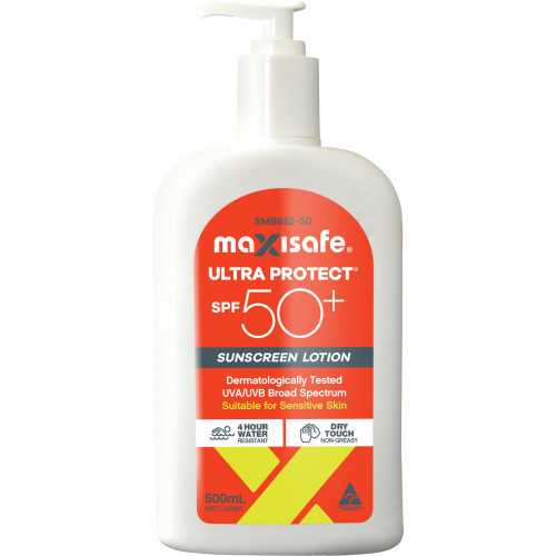 Maxisafe SPF 50+ Sunscreen Lotion, 500mL Pump