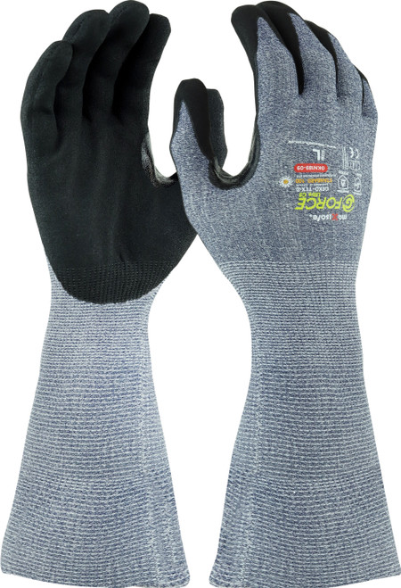 G-Force Cut D Foam Nbr Long Cuff Glove, 36cm Long, XL Pair