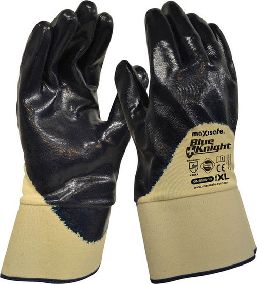 Blue Knight Nitrile 3/4 Dipped Glove with Safety Cuff - XLarge Pair *** While Stocks Last - Please Enquire to Confirm Availability ***