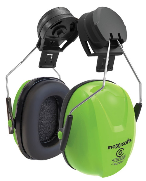 Maxisafe Helmet Earmuffs With 25mm Clip & Soft PVC Cushions, Class 5 with SLC80 Rating - 26dB