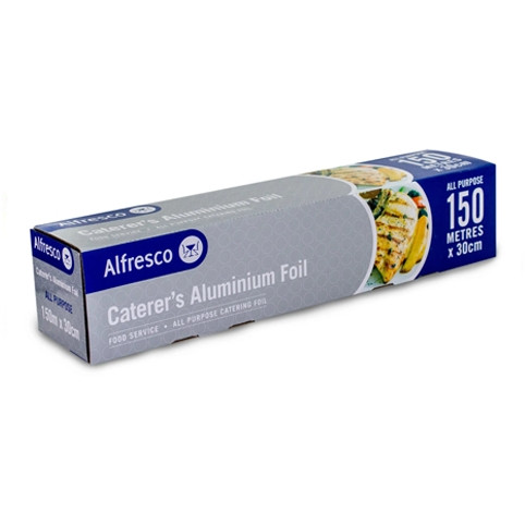 ALFRESCO CATERER'S ALUMINIUM FOIL ALLPURPOSE 30CM X 150M