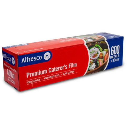 ALFRESCO CATERER'S FILM 33CM X 600M. CARTON OF 6 ROLLS