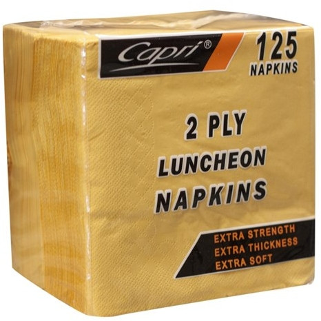 Capri Napkins 2 Ply Qtr Fold Gold Luncheon Bx2000