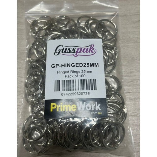 Gusspak Hinged Rings 25mm (Outer Diameter) 19mm (Inner Diameter) Pack Of 100