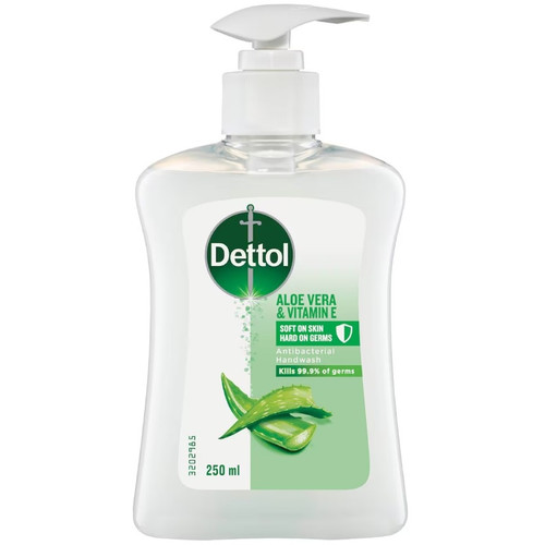 Dettol Antibacterial Liquid Hand Wash Hand Soap Pump Aloe Vera 250ml