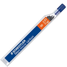 Staedtler 250 Mars Micro Carbon Mechanical Pencil Leads 0.9mm - B, Tube of 12