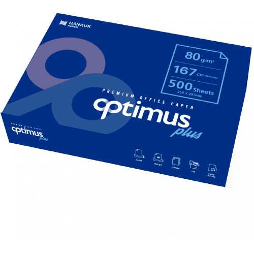 Optimus Plus A4 Copy Paper 167 CIE 80gsm FSC 500 Sheets - Carton of 5 Reams