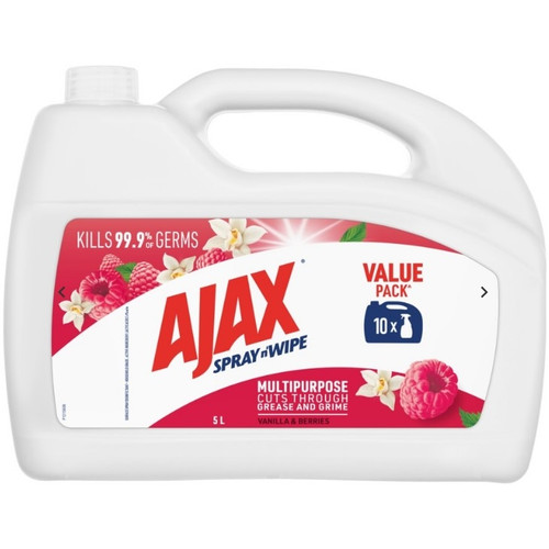 Ajax Spray N Wipe Multipurpose Cleaner 5L Vanilla and Berries