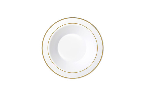 190mm Heavy Duty White Bowl With Gold LiningÂ Pk6