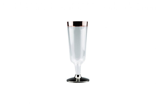 150ml Champagne Glass With Rose Gold Rim, Pack of 6