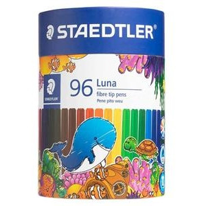Staedtler 327 Luna Fibre-Tip Pens - Tub of 96 Assorted Colours