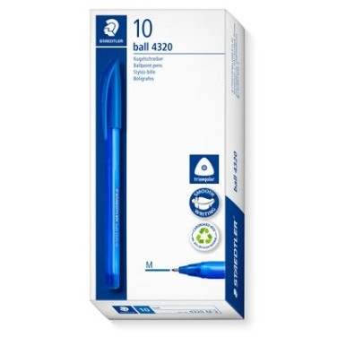 Staedtler Stick 4320 Triangular Ballpoint Pen Medium - Blue, Each