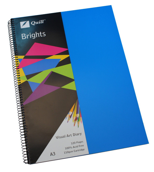 Quill Visual Art Diary PP 110gsm A3 120 Pages - Marine Blue (10781)