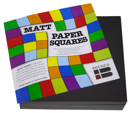 Brenex Paper Squares 254 x 254mm Single Sided Matte Black Pack of 360 Sheets (80030)