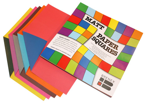 Brenex Matte Squares 254 x 254mm Duo 120 Sheets Assorted (80110)