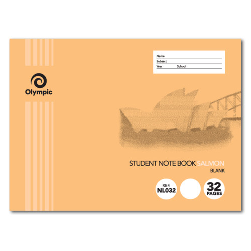 Olympic NSW Student Book Blank NL032 175 x 240mm 32 Page Salmon (197738)