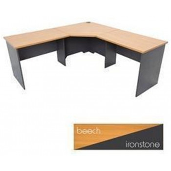 FURNX OPEN CORNER WORKSTATION 1800x1800x750mm Beech Ironstone