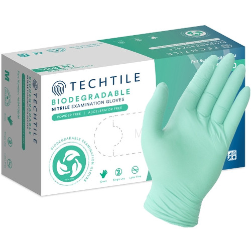 TechTile Examination Nitrile Disposable Powder Free Gloves (Blue) Medium - Box of 200