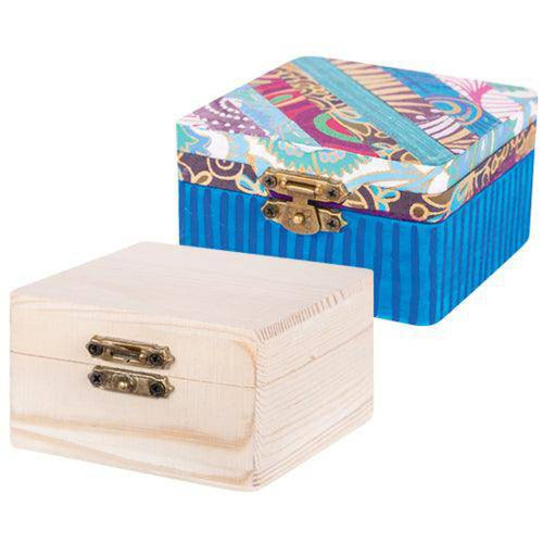 Wooden Jewellery Box Square Mini 7.8 x 7.8 x 4.5cm
