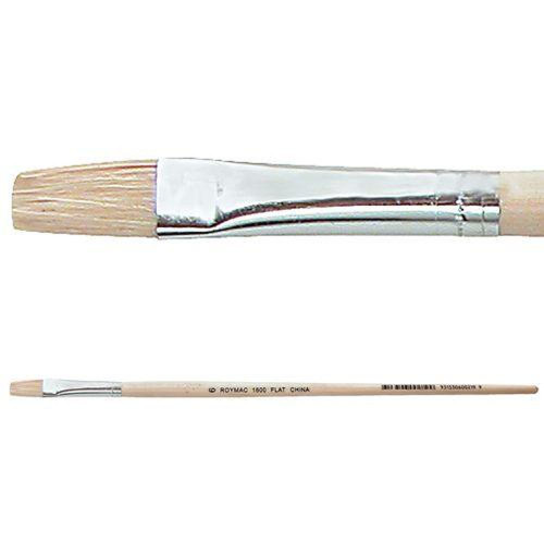 Hog Hair Flat Bristle Brushes Pack of 12 - #6
