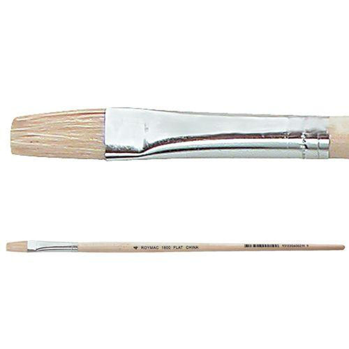 Hog Hair Flat Bristle Brushes Pack of 12 - #4