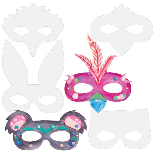 Cardboard Australian Animal Masks Pack of 30