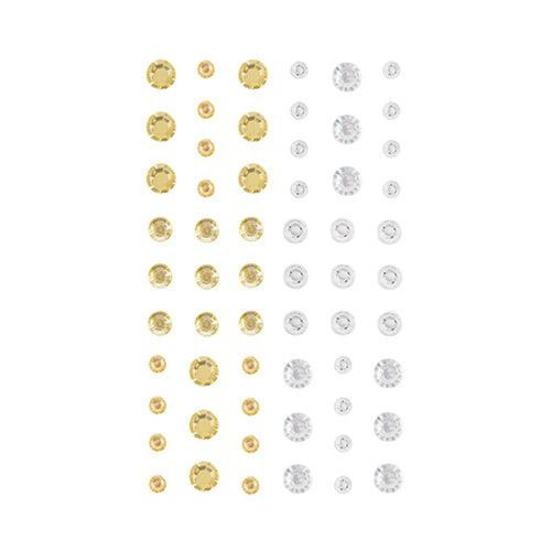 EC Adhesive Crystals Gold and Silver Pack of 60
