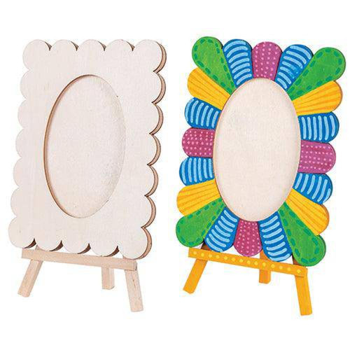 Wooden Wavy Photo Frame 11 x 15cm + Easel Pack of 5