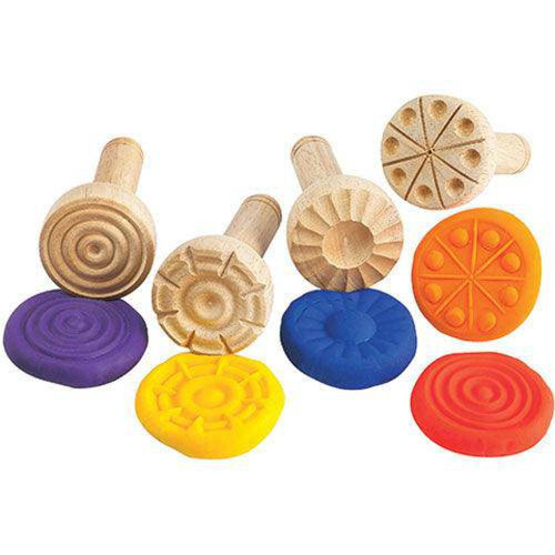 Wooden Dough Stampers Pack of 4