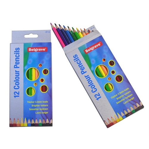 Belgrave Coloured Pencils Hexagonal Standard Wood Pack of 12 - Assorted (83000)