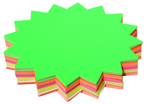 Brenex Fluoro Starburst 150mm Diameter Single Sided Assorted Pack of 60 Sheets (80310)