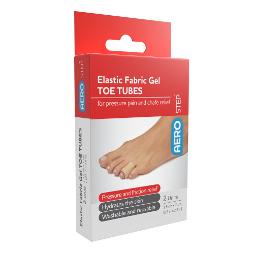 AEROSTEP General Gel Tube Toe Protector 1.5 x 7cm, Box of 2