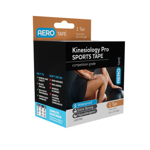 AEROTAPE Tan Kinesiology Pro Sports Tape 5cm x 5m