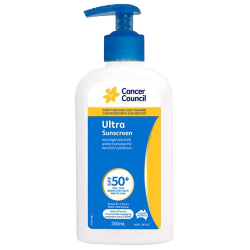 CANCER COUNCIL SPF50+ Ultra Sunscreen Pump 200mL